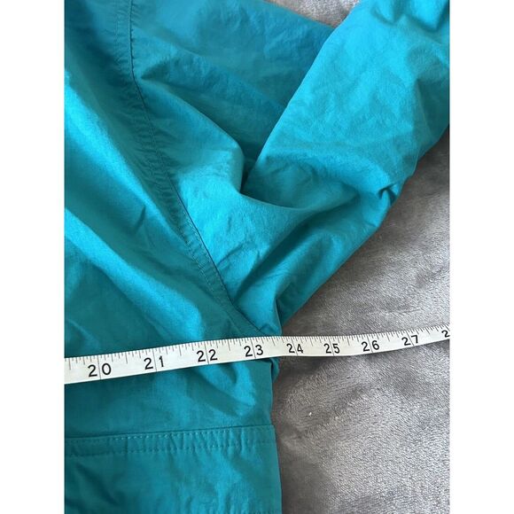 Vintage Nike Jacket Womens Large Teal Mesh Lined Hooded Anorak Rain Wind Coat - Picture 7 of 8